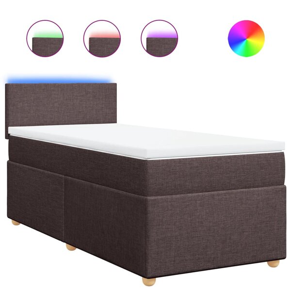 vidaXL Sommier à lattes de lit avec matelas Marron foncé 90x190 cm