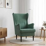 vidaXL Fauteuil Vert Mer Velours