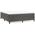 vidaXL Sommier à lattes de lit et matelas Gris foncé 180x200cm Velours