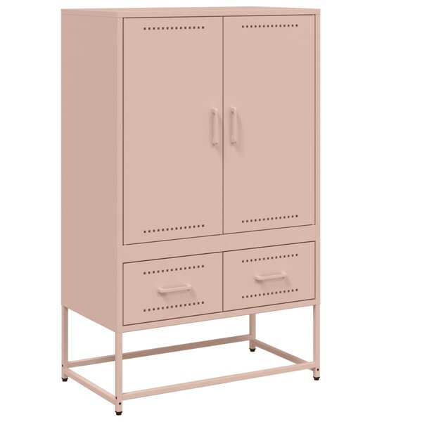 vidaXL Buffet haut rose 68x39x111 5 cm acier