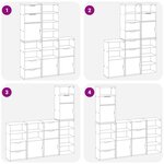 vidaXL Armoires latérales 5 Pièces ODDA blanc 40x24x79 cm bois massif pin