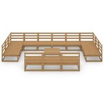 vidaXL Salon de jardin 14 Pièces bois de pin massif