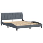 vidaXL Cadre de lit avec LED sans matelas Hanko gris foncé 160x200cm velours