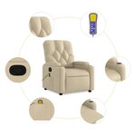 vidaXL Fauteuil de massage inclinable Crème Tissu