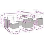 vidaXL Salon de jardin avec coussins 8 Pièces gris résine tressée acacia