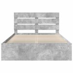 vidaXL Cadre de lit avec tête de lit Béton 140 x 190 cm Pin massif