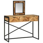 vidaXL Table de maquillage avec miroir 100x40x120 cm Bois massif d'acacia