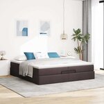 VidaXL Cadre de lit ottoman avec matelas marron foncé 200x200 cm tissu