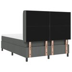 vidaXL Lit avec matelas à ressorts gris foncé 160 x 200 cm. Housse en tissu.