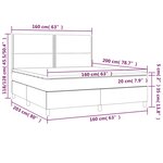 vidaXL Sommier à lattes de lit et matelas et LED Taupe 160x200cm Tissu