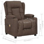 vidaXL Fauteuil électrique de massage Taupe Tissu