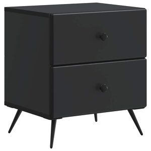vidaXL Cabinet de chevet Noir 43 x 34 5 x 47 5 cm Bois d'ingénierie