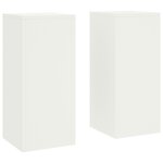 vidaXL Supports de Plantes d'Extérieur set de 2 blancs  24x24x55 cm  Acier