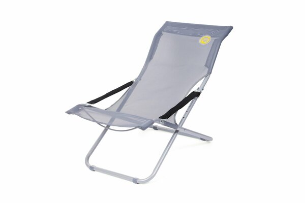 Fauteuil relax de jardin 3 positions pliable - O'Sun - Gris - Dimensions : 94 x 62 x 102 cm