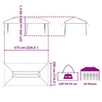 vidaXL Tente de fête pop-up 575 x 290 x 245 cm Terre cuite