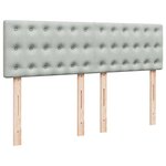 vidaXL Sommier à lattes de lit et matelas Gris clair 140x200cm Velours