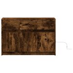 vidaXL Meuble TV avec LED chêne fumé 91x34x61 cm bois d'ingénierie
