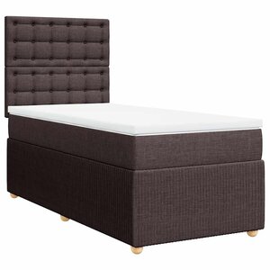 vidaXL Sommier à lattes de lit avec matelas Marron foncé 90x200 cm