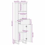 vidaXL Cabinet de salle de bain avec tiroir Marron 38 x 33 x 160 cm