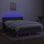 vidaXL Sommier à lattes de lit et matelas et LED Gris foncé 140x190 cm