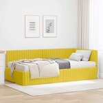 vidaXL Cadre de lit d'angle avec matelas 2 pc Jaune 90 x 200 cm