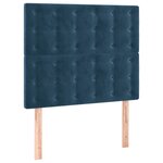 vidaXL Tête de lit à LED Bleu foncé 90x5x118/128 cm Velours
