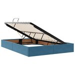 vidaXL Lit de rangement LED avec matelas Bleu foncé 140 x 190 cm