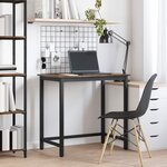 vidaXL table Chêne fumé 100 x 50 x 76 5 cm Bois d'ingénierie et acier