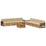 vidaXL Ensemble de canapés d'extérieur 9 pc Naturel et Beige