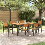 vidaXL Ensemble de salle à manger de jardin 7 pièces en bois d'acacia et métal