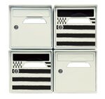 Pack de 4 boîtes aux lettres 1 porte - 2x "Breizh" - 2x "Blanc ivoire"