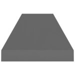 vidaXL Étagère murale flottante 4 Pièces Gris brillant 90x23 5x3 8 cm MDF