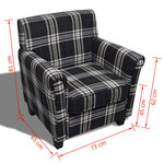 vidaXL Fauteuil avec coussin Noir Tissu
