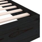 vidaXL Cadre de lit Noir Bois massif 120x190 cm Petit double