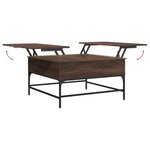 vidaXL Table basse chêne marron 80x80x45 cm bois d'ingénierie et métal