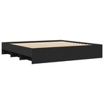 vidaXL Cadre de lit sans matelas noir 200x200 cm bois d'ingénierie