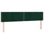 vidaXL Tête de lit à LED Vert foncé 200x5x78/88 cm Velours