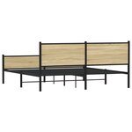 vidaXL Cadre de lit en métal sans matelas chêne sonoma 183x213 cm