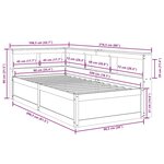 vidaXL Lit bibliothèque sans matelas blanc 90x200cm bois de pin massif