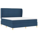 vidaXL Lit à ressorts avec matelas gris foncé 90x190 cm Bleu tissu