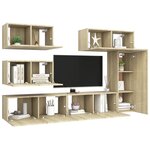 vidaXL Ensemble de meuble TV 6 Pièces Chêne sonoma Bois d'ingénierie