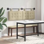 vidaXL Tête de lit suspendue Avec lumière LED Crème Simili cuir