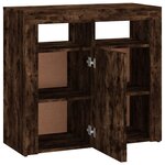 vidaXL Buffet avec lumières LED chêne fumé 80x35x75 cm