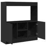 vidaXL Buffet haut noir 92x33x100 cm bois d'ingénierie