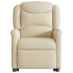 vidaXL Fauteuil inclinable de massage électrique Crème Tissu