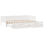 vidaXL Lit de jour avec gigogne et tiroirs sans matelas blanc 90x190cm