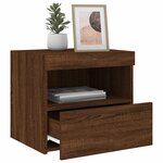 vidaXL Tables de chevet et lumières LED 2 Pièces chêne marron 50x40x45 cm