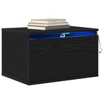 vidaXL Cabinet de chevet mural 2 Pièces Chêne noir 50 x 36 x 30 cm