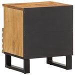 vidaXL Tables de chevet 2 Pièces 40x34x46 cm bois massif de manguier brut