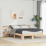 vidaXL Cadre de lit avec tiroir Marron 160 x 200 cm Bois massif en pin